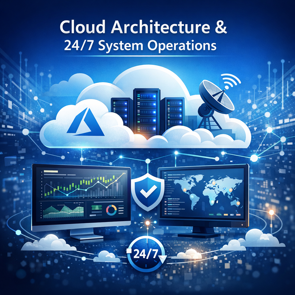 Cloud Architecture 24-7 Operations https://fuertes-it.com/wp-content/uploads/Cloud-Architecture-24-7-Operations.png