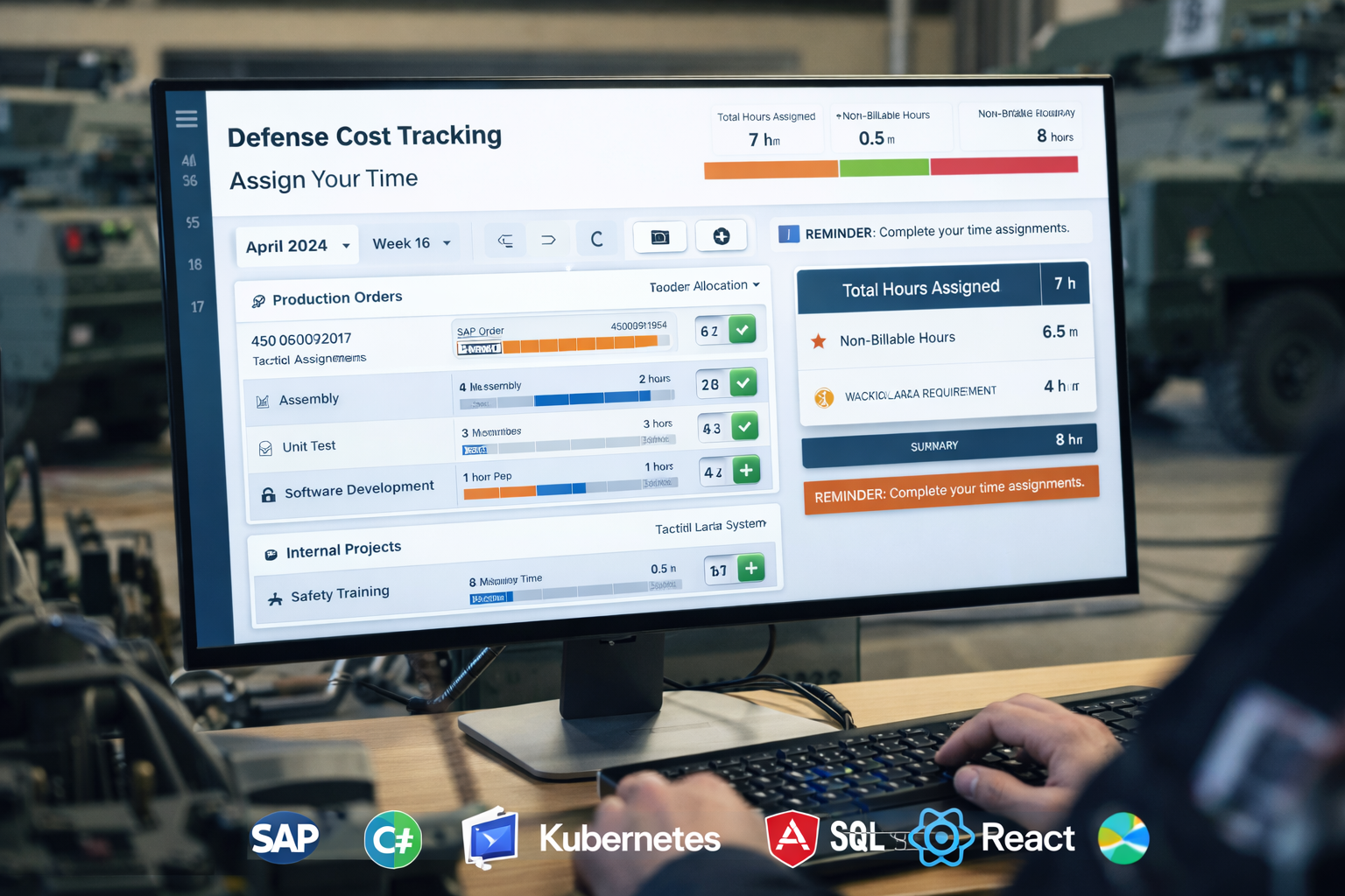 Time Allocation System – SAP-Integrated On-Premises Solution for Defense Manufacturing (D4S)